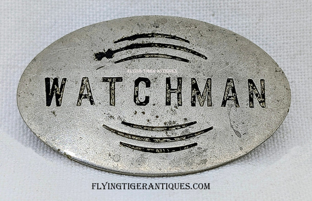 Great Old 1880’s – 1890’s New England Oval Watchman Badge by S. m Spencer of Boston