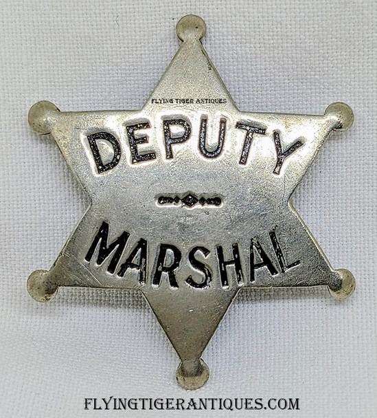 Great Old West 1880’s – 1890’s “Stock” Deputy Marshal 6-point Star Badge by Allen Stamp & Seal Kansas City