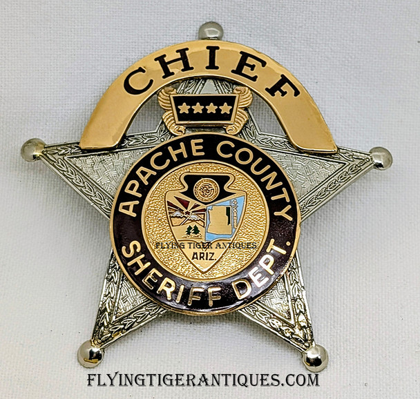 Extremely Late 1980’s Apache County Arizona Chief Deputy Sheriff Badge by V&V