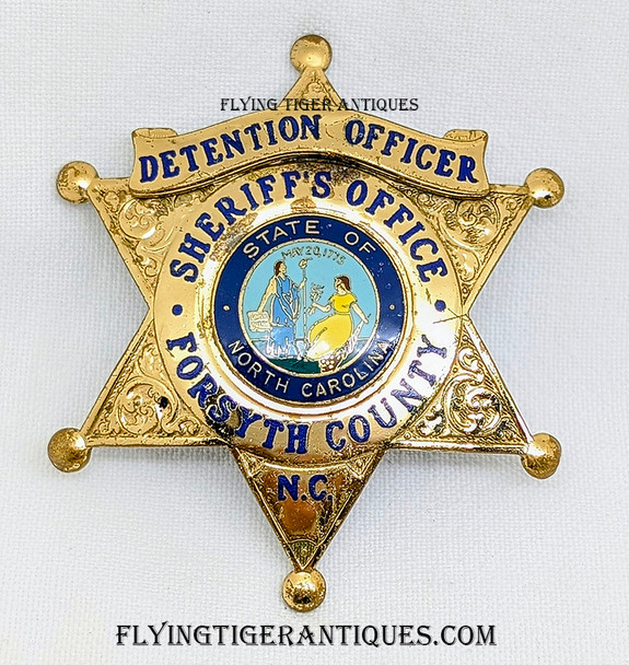 1980’s Forsyth Co North Carolina Sheriff’s Department Detention Officer Badge by Blackinton