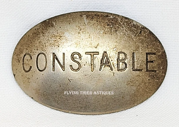 Old 1880’s – 1890’s New England Style “Stock” Horizontal Oval Constable Badge