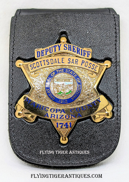 Beautiful Circa 2000 Scottsdale Search & Rescue Pose Maricopa County Arizona Deputy Sheriff Badge # 1741 by Entenmann – Rovin with Credentials