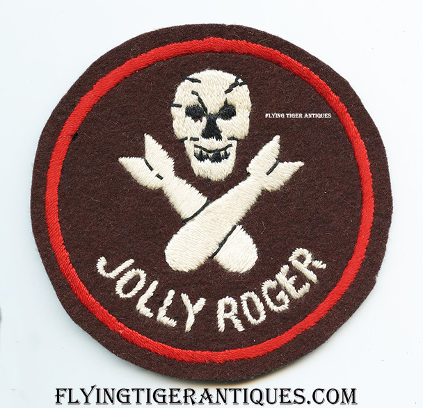 Extremely Rare & Near Mint WWII USAAF Headquarters Squadron 90th Bomb Group 5th Air Force Australian Made Brown Jolly Roger Jacket Patch