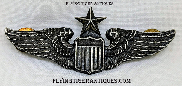Extremely Rare World War II USAAF United States Army Air Force Senior Pilot Wing in Sterling Type I Luxenberg in Clutch Back! Gorgeous & Massive