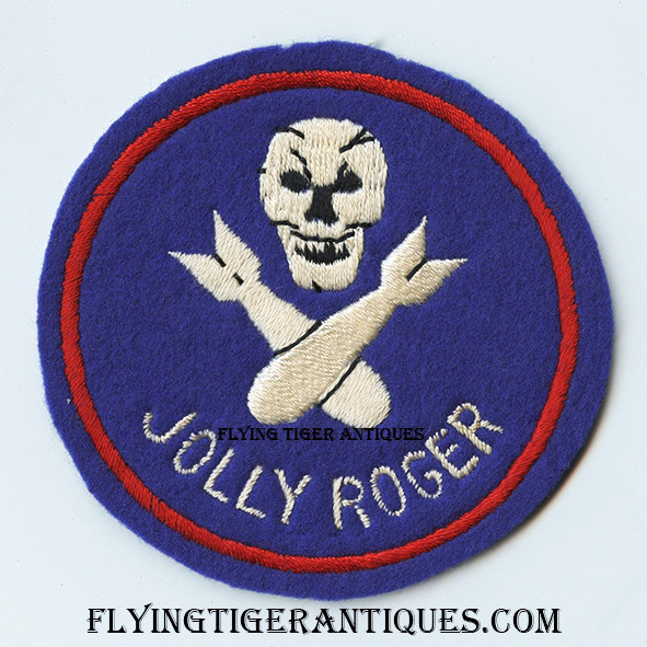 Beautiful WWII USAAF 319th Bomb Squadron 90th Bomb Group 5th Air Force Australian Made Blue Jolly Roger Jacket Patch
