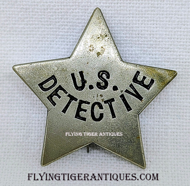 Wonderful circa 1870 Small, Lapel, or UNDER Lepel United States Detective Service 5-point Star Badge