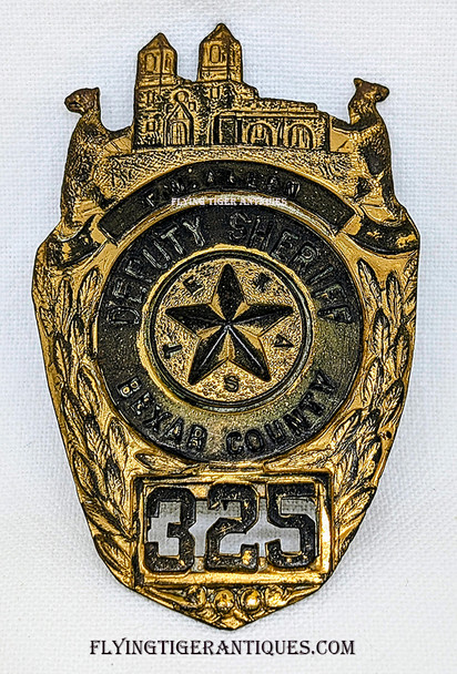 1950’s Bexar County Texas Deputy Sheriff Badge # 325 Named to F. M. Allen