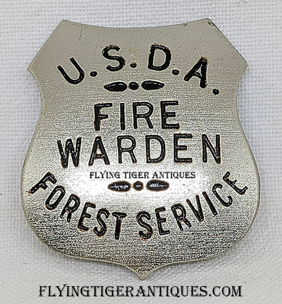 1940s US Department of Agriculture USDA Forest Service Volunteer Fire Warden Badge