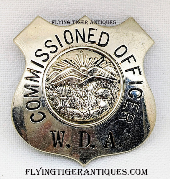 1920's Whitewater "Horse Thief" Detective Association (WDA) Commissioned Officer badge from Ohio by Wright Cincinnati