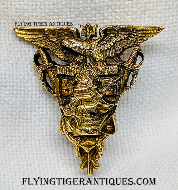 Beautiful 1921 US Naval Academy Annapolis 14K Gold Class Pin of Lucius Keene Scott by BB&B