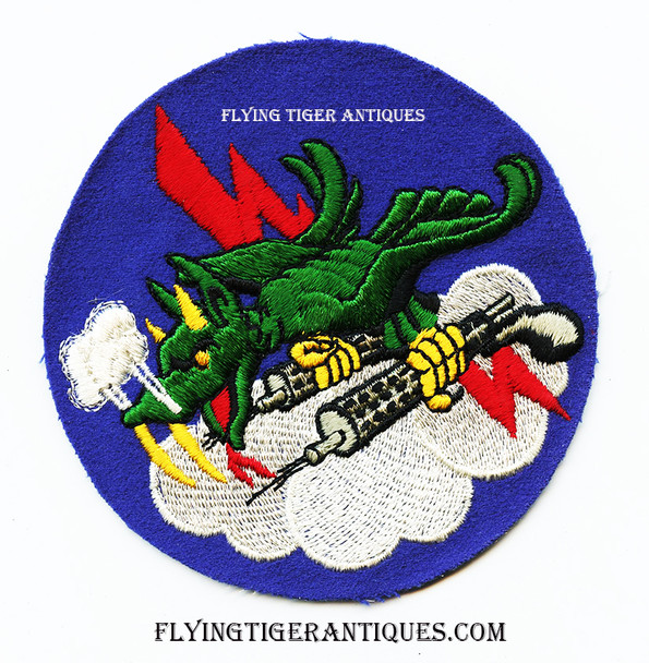 Minty WWII Disney Design USAAF 421st Fighter Squadron, 426th Fighter Group, 1st Fighter Command Jacket Patch, Embroidered on Wool