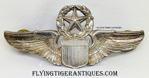 Beautiful, Large, Vietnam War era Early 1970’s USAF Command Pilot Wing in Sterling Silver by STA-BRITE