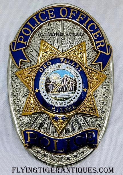 Nice Circa 1990 Ora Valley Arizona Police Officer Badge by BNB with Very light duty Wear