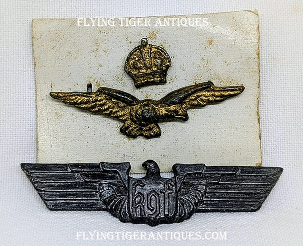 Extremely Rare WWII POW Camp “KRIEGIE (kriegsgefangener: prisoner of war) Wing Badge from Stalag Luft I Cast from Lead wrappers Only one we’ve had to offer