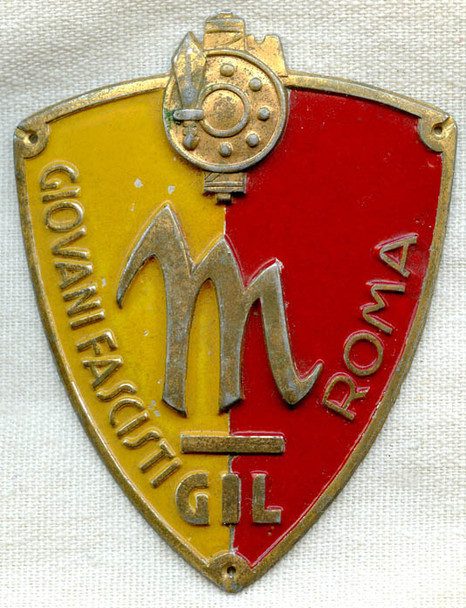1930s-WWII Italian Fascist Youth Guard/GIL-Gioventù Italiana del Littorio Roma Sleeve Shield