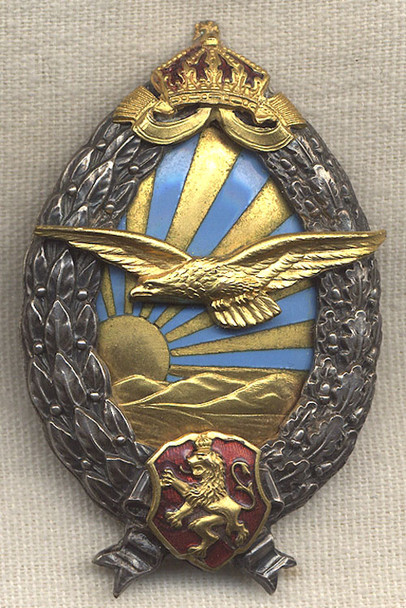 RARE WWII German Made Bulgarian Pilot "Flyer of Transport Aircraft" Badge