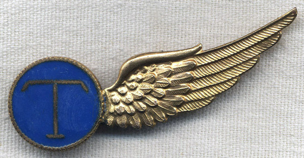 WWII UK-Made Royal Dutch Navy Radioman Wing in Gilt Silver