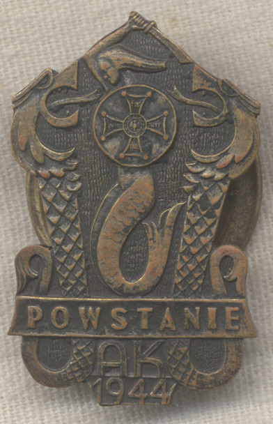 Commemorative World War II Polish Underground Badge from Warsaw Uprising