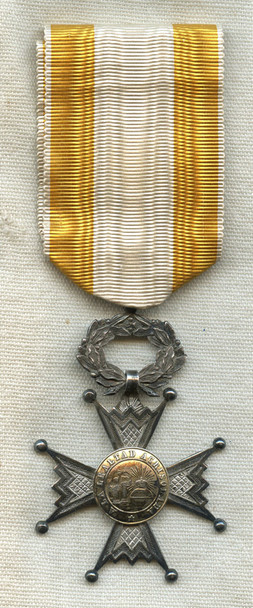 Scarce Early 20th C. Spanish Silver Cross of the Royal Order of Isabella the Catholic