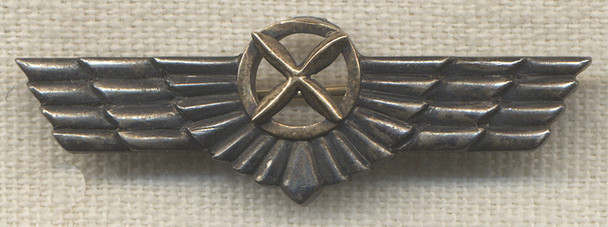 Beautiful Spanish-Made Civil War Period (Ca. 1936) Republican Pilot Wing in Silver & Gold