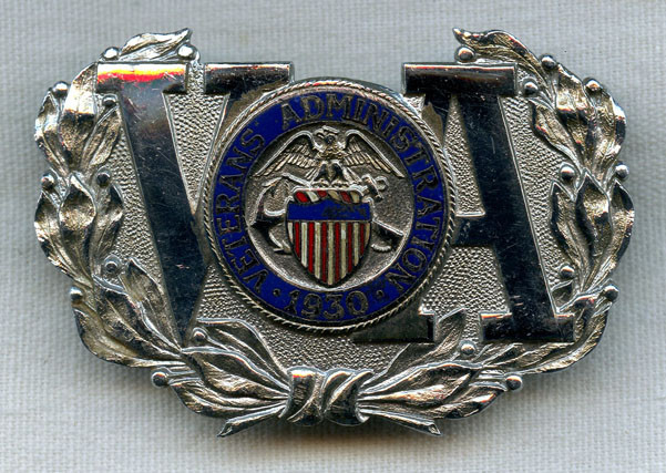 1970s Veterans Administration (VA) Security Staff Hat Badge