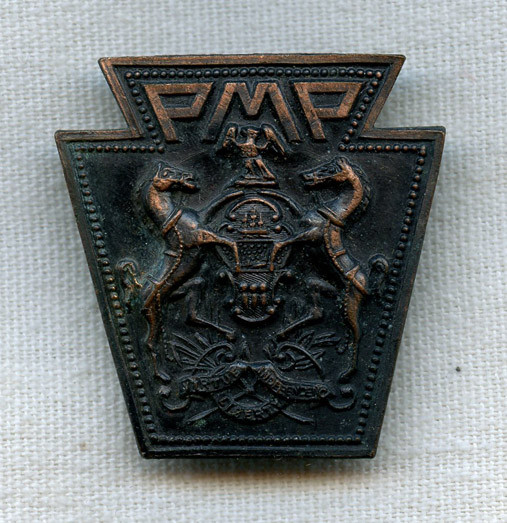 Ca 1937-43 Pennsylvania State Police Motor Police Hat Badge by Eby