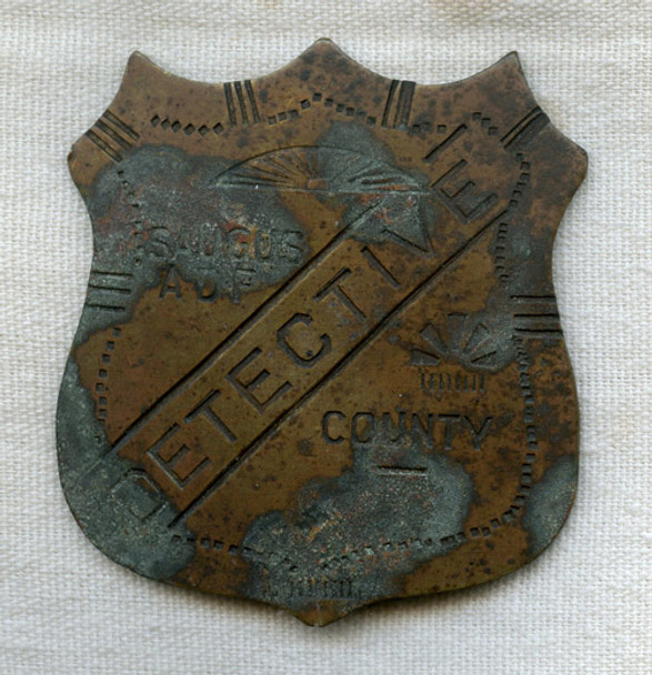 Odd Possibly WWI or Earlier Detective Badge form Saugus County "ADP"