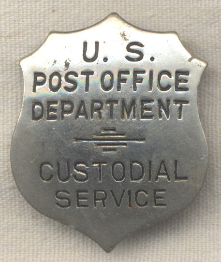 Circa 1920 US Post Office Department Custodial Service Badge