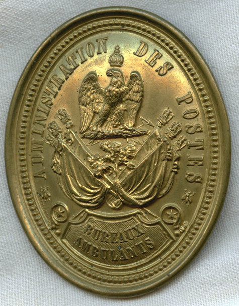 BEING IDed 2e Empire 1852 - 70 Bureaux Ambulants (Mobile / Wagon / Rail Offices) Badge NOT FOR SALE