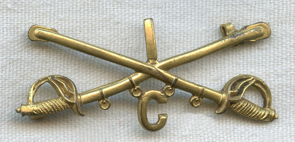 Circa 1900 US Army 1st Cavalry Troop "C" Collar Badge