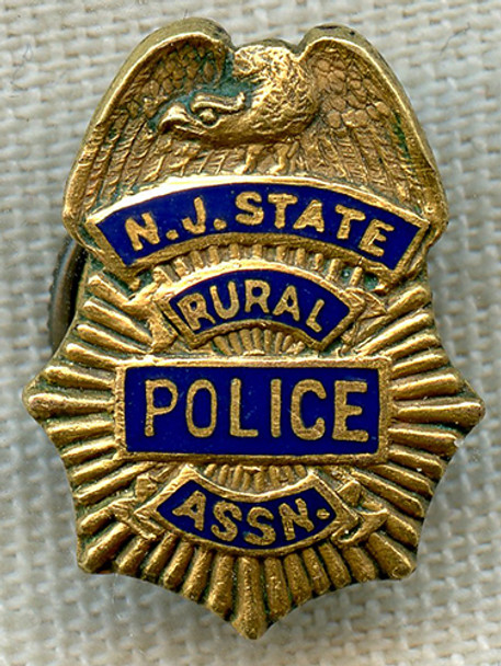 Nicely Made 1950's NJ State Rural Police Association Member Lapel Badge