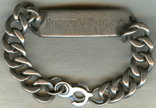 Large, Heavy WWII USAAF ID Bracelet in Sterling Silver - Flying