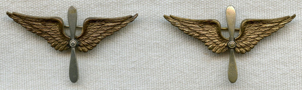 Pair of 1920s US Air Service (USAS) Officer Collar Insignia