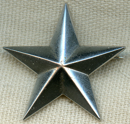 Rare 1950's USMC General Star in Rhodium Plated Sterling by Meyer