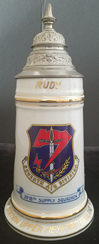 Great 1956 Cold War USAF 3918th Supply Sq 7th Air Div Lithophane Stein RAF Station Upper Heyford