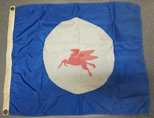 Great 1970's Tug Boat Company Flag for Mobil Oil Tug #2 in New York City