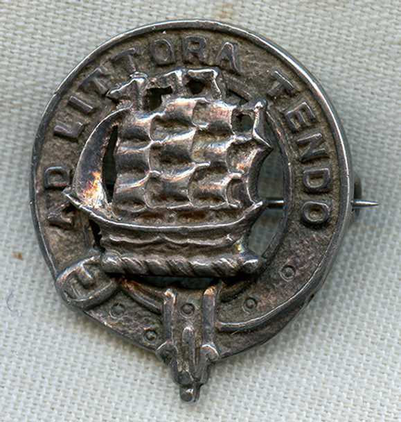 Nice ca 1900 Clan Badge for Clan Watson in Coin Silver