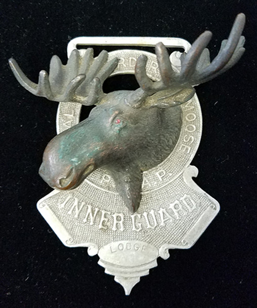 Fabulous Circa 1900 Loyal Order of Moose 3-D INNER GUARD Sash Badge