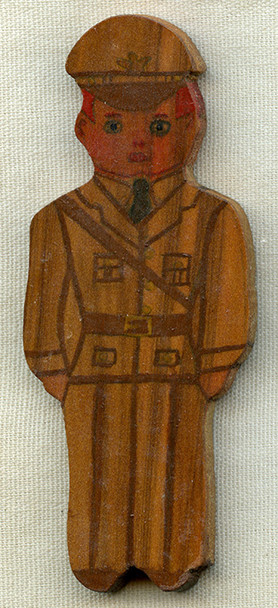Great Early WWII US Army Soldier Large Patriotic Pin from Amesbury, Massachusetts