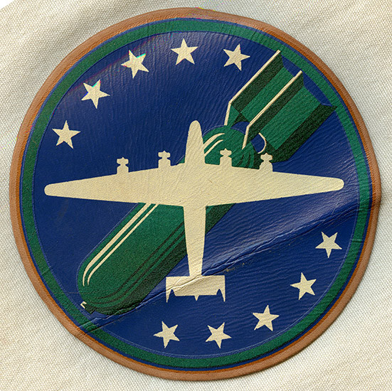 WWII USAAF 55th Bomb Wing, 15th Air Force Jacket Patch Silk-Screened on Leather