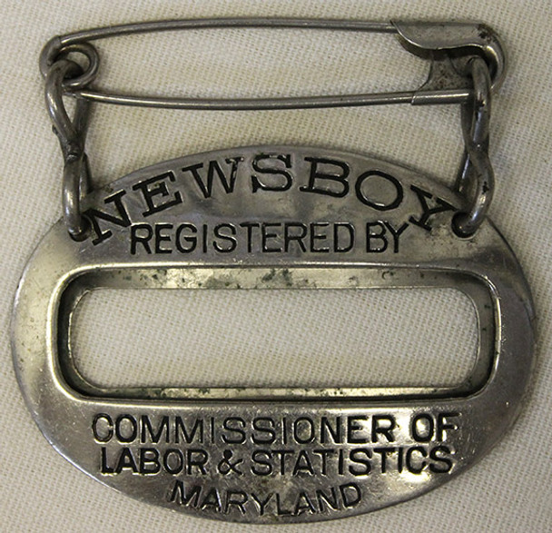 Nice Ca. 1900 Newsboy Badge Issued by the State of Maryland