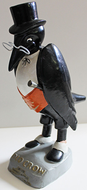 Great 1940s Old Crow Bourbon Painted Papier Mache Adv. Figure
