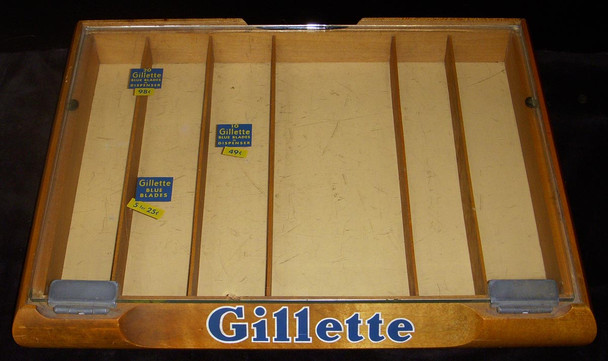 Great Old Circa 1930s Gillette Razors Advertising Display Used in Stores, Pharmacies