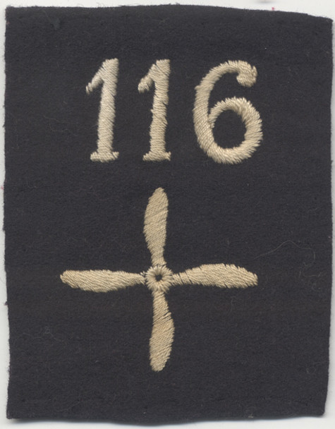 Scarce WWI USAS 116th Aero Squadron Enlisted Man Shoulder Patch