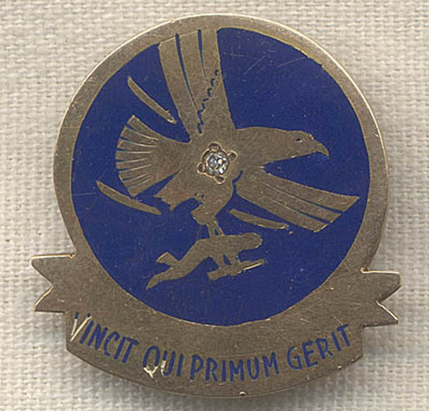 Unique 14K Gold WWII USAAF Troop Carrier Command DI with Diamond