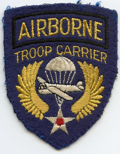 Beautiful UK-Made WWII USAAF Airborne Troop Carrier Patch Removed from Uniform