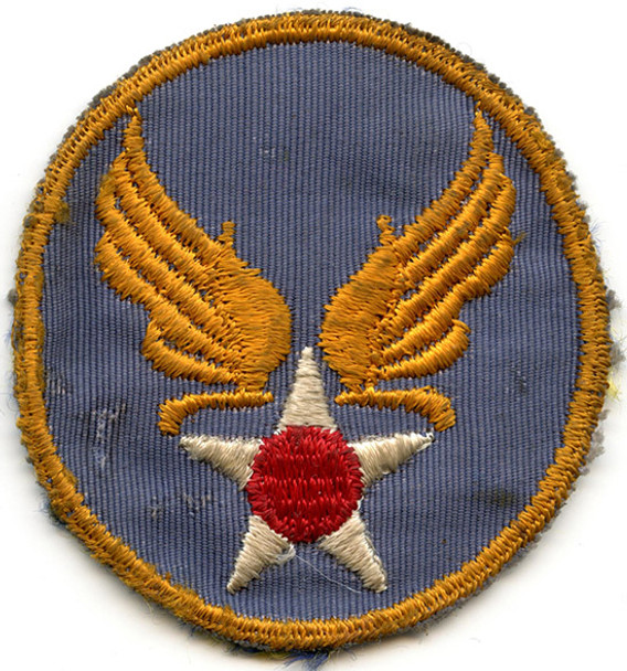 WWII USAAF HQ Patch, Large Gold Border. Variant Lighter Color Blue