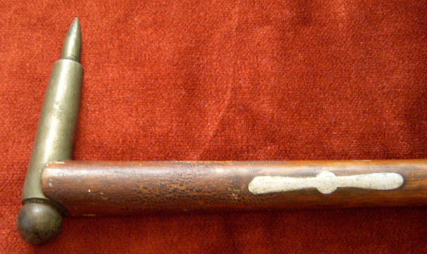 WWI US Aviator Swagger Stick with Inlaid Aluminum Propeller, Made of Aircraft Parts?, Bullets