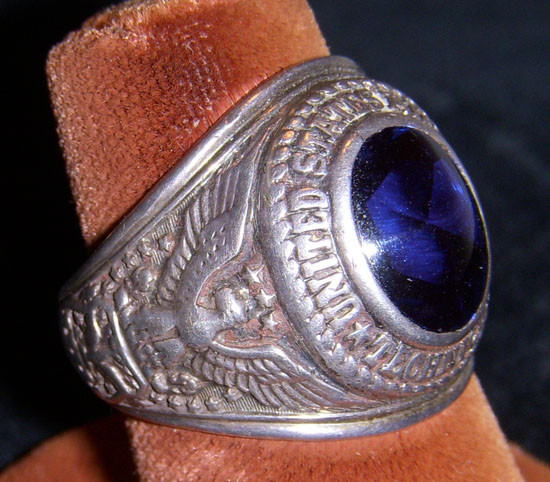 【美品】UNITEDSTATES AIRFORCE 青色石 ビンテージリング Very Rare Circa 1948-1952 USAF Technician Ring in Sterling with
