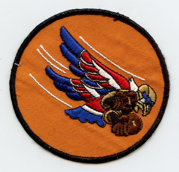 1960s USAF 23rd Tactical Fighter Squadron Jacket Patch on Orange Twill